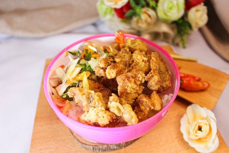 Carnitas Rice Bowl with chipotle sauce